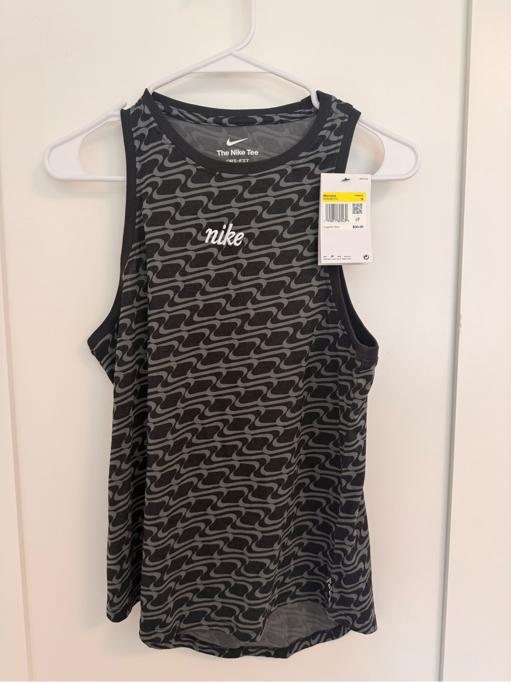 NWT Nike Black/Gray Patterned Dri Fit Tank